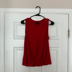 Bobeau Red Twist Front Tank Top